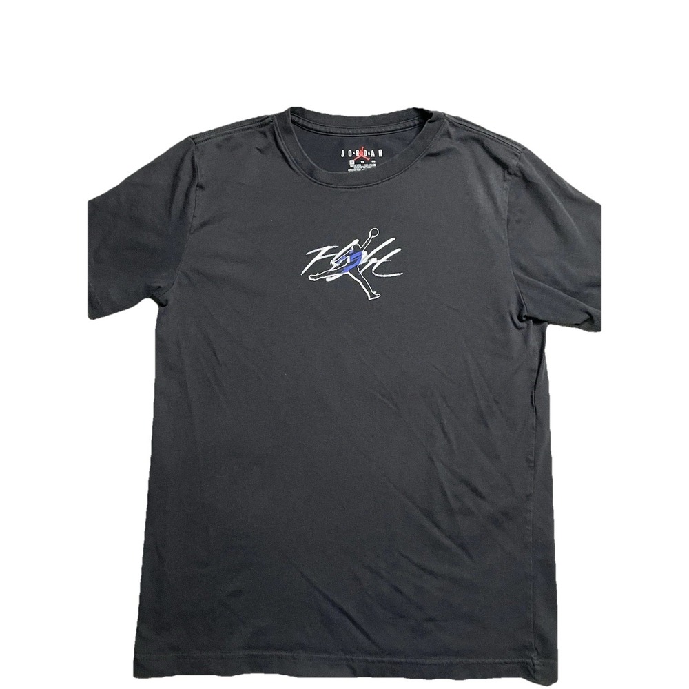 Air Jordan Flight Haze T Shirt Kids Black Blue 85D740-023 Size XL 13-15 Years